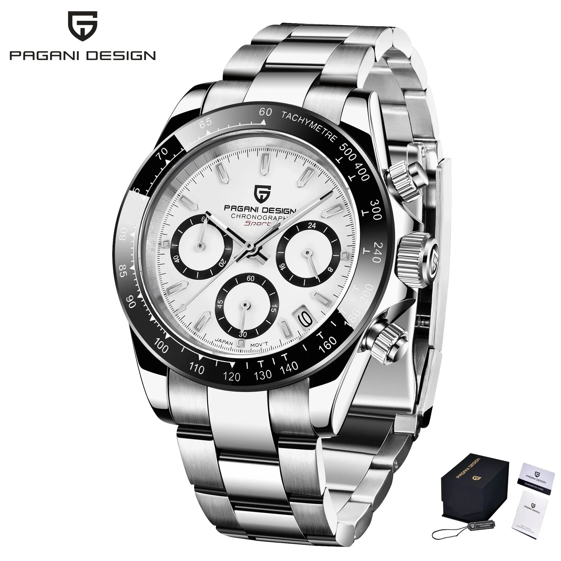 PAGANI DESIGN Men's Chronograph Quartz Watch – Sapphire, Stainless Steel, VK63
