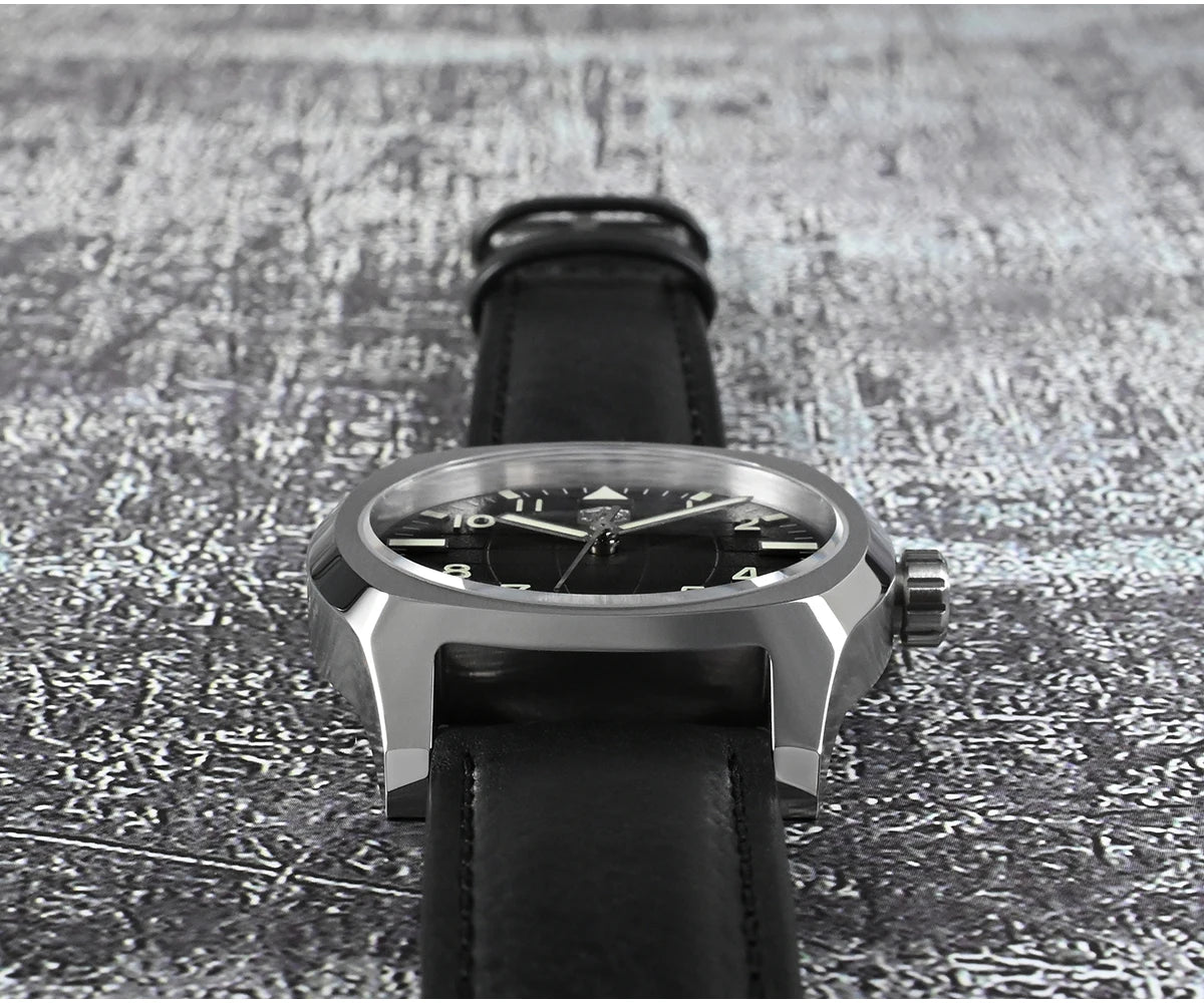 San Martin SN0026 38mm Automatic Men’s Sport Watch – Luxury Mechanical Wristwatch with Grid Texture Dial & 10Bar Water Resistance