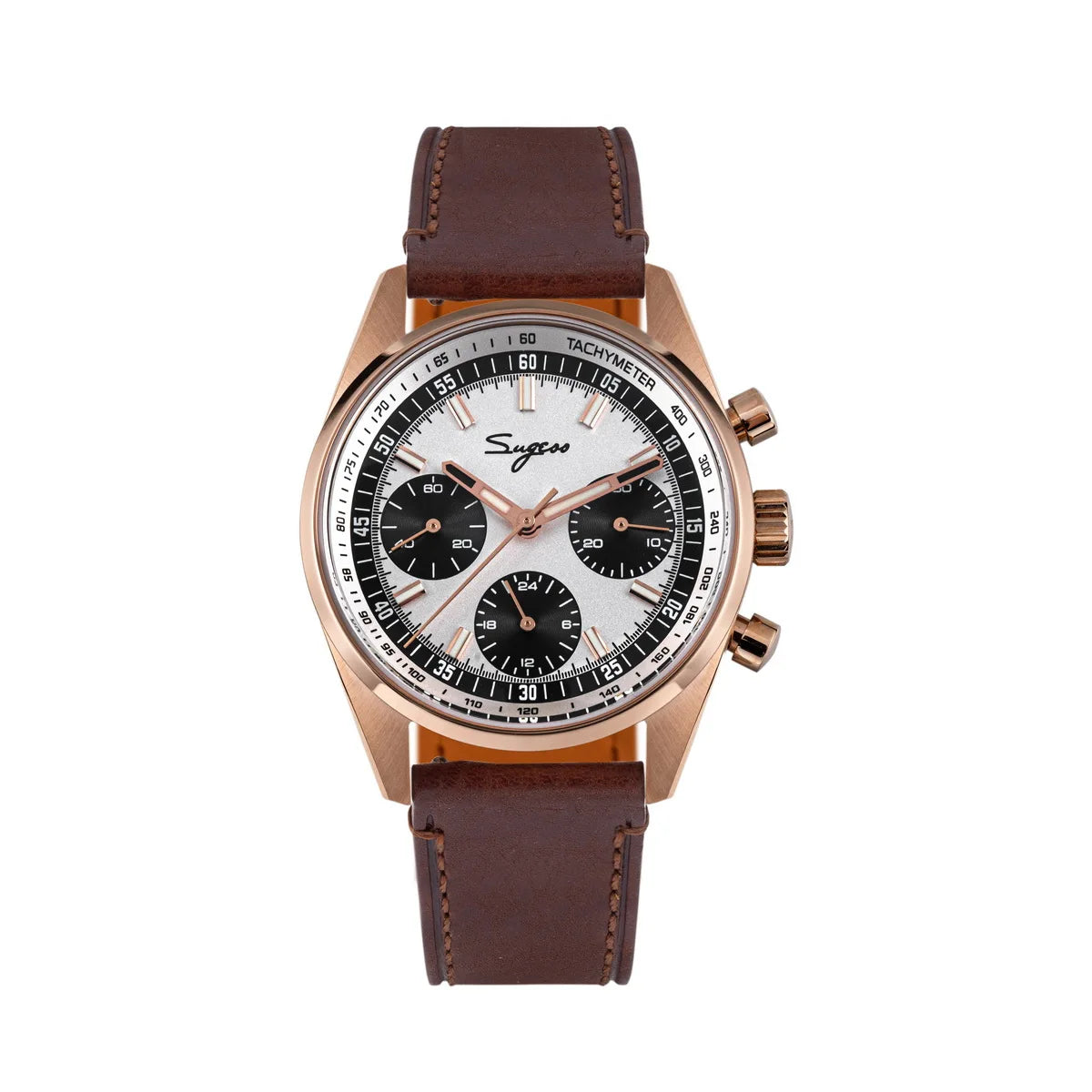Sugess S465 Men’s Chronograph Watch 38mm – Mechanical, Gooseneck Movement, Sapphire Crystal, Roulette Dial