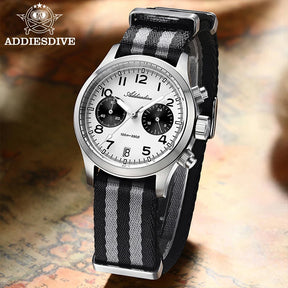 Addiesdive VK64 Chronograph Watch – 39mm, Sapphire, 100M Waterproof