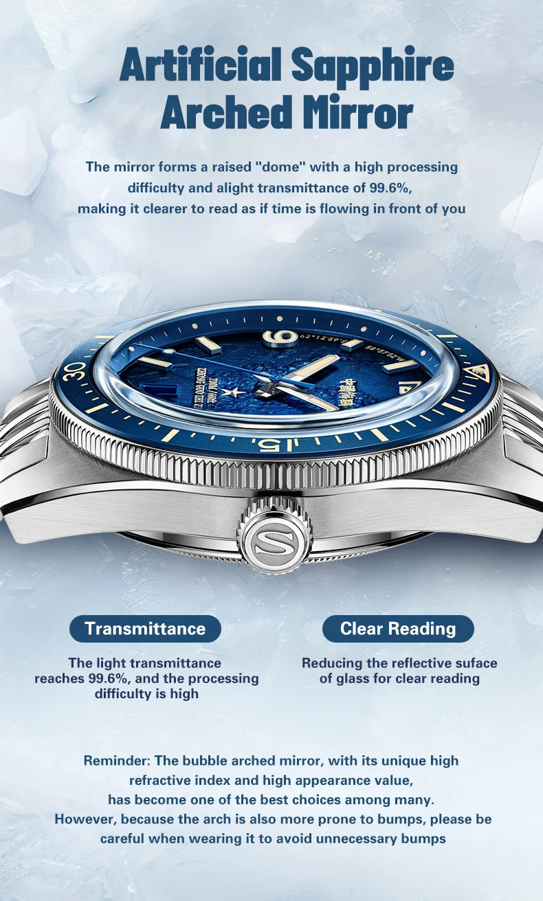 Seagull Men’s Luxury Automatic Watch – Antarctica Expedition, Sapphire, Luminous