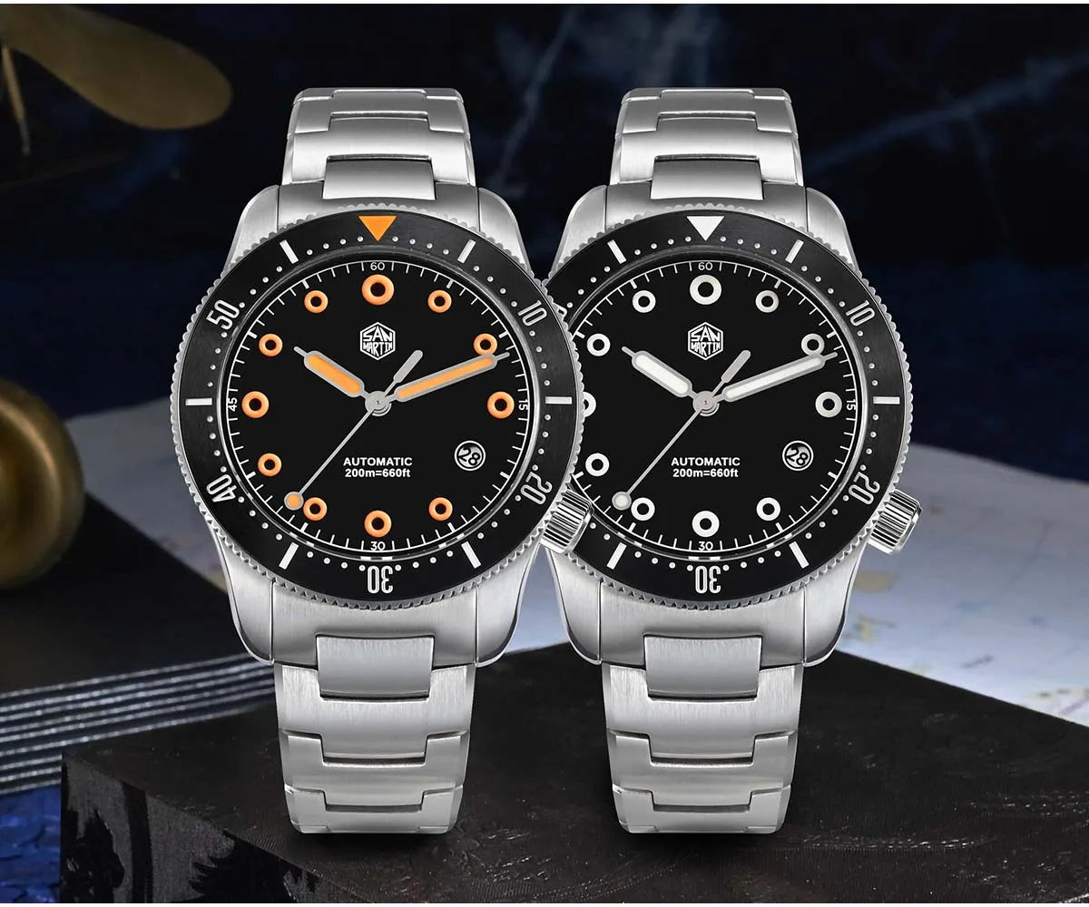 San Martin SN0142 Automatic Dive Watch – 39.5mm Sapphire Crystal 200M Waterproof Men's Mechanical Watch
