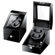 Wooden Watch Storage Box 6 Slots Automatic Winding Battery Mechanical Watches Winder Case Leather