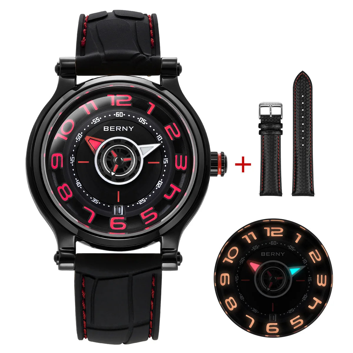 BERNY Miyota 8215 Automatic Men’s Watch – Sapphire, Super Luminous