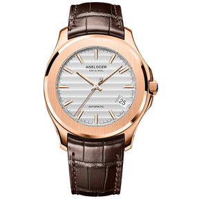 Agelocer Baikal Men’s Luxury Automatic Watch - Gold Business Edition with Big Calendar