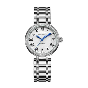 Seagull 417L Women’s Dress Watch – White Dial, Diamond Accent, Elegant Luxury Wristwatch