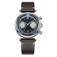 ADDIESDIVE AD2037 Men’s Quartz Chronograph Watch – Black Dial, Leather Strap, 100m Water Resistant