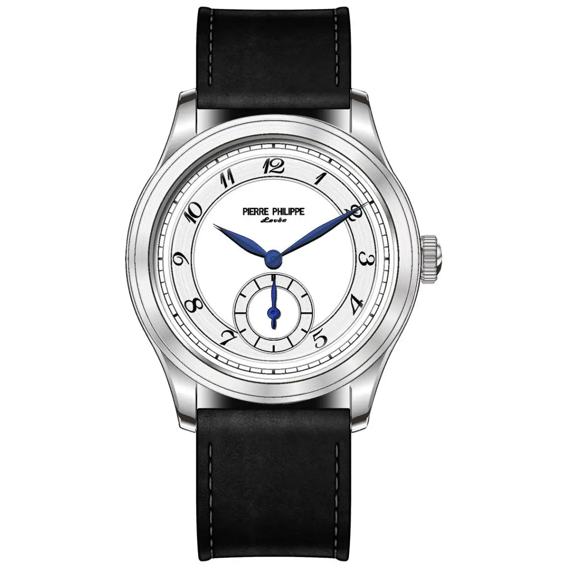 Pierre Philippe Field Watch – Black Enamel Dial Retro Arrow Pilot Watch, ST17 Mechanical Manual Wind