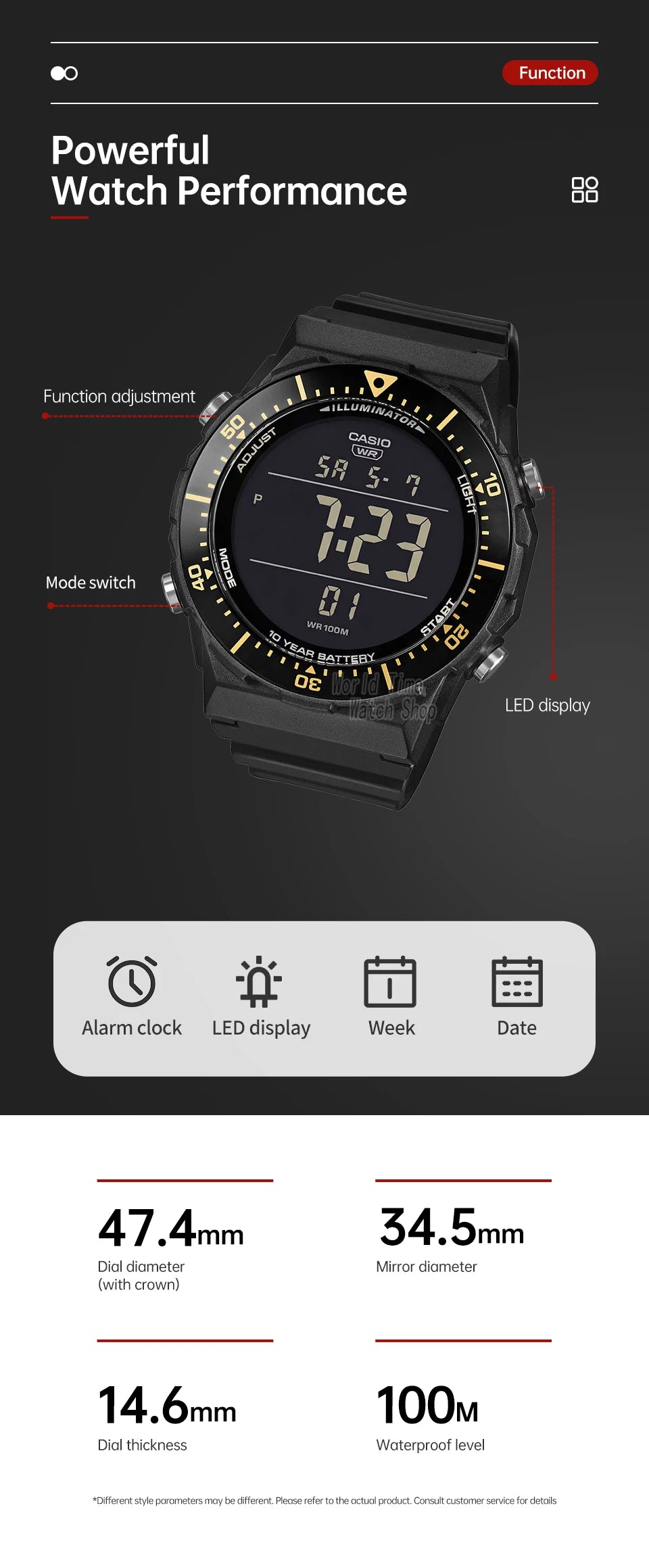 Casio AE-1700H-1B Men's Digital Watch – 2026 Model Sport Multifunction
