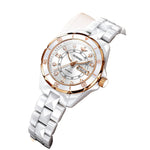 OUPINKE 3301 Women's Automatic Watch – Week Date Ceramic Strap Elegant