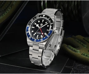 San Martin SN0109 GMT Automatic Watch – 39mm Sapphire Crystal, NH34 GMT Men's Luxury Watch
