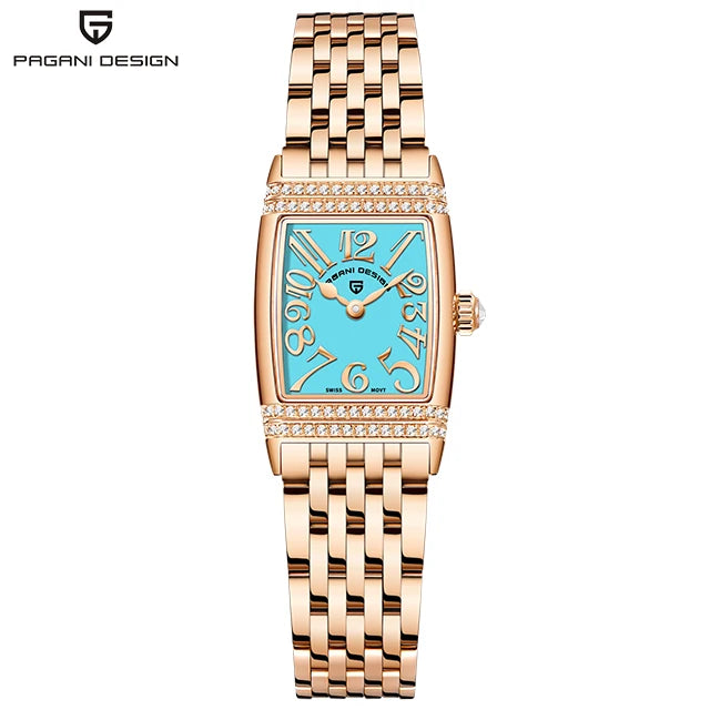 PAGANI DESIGN Women’s Quartz Watch 22mm – Sapphire Crystal, Stainless Steel, 50m Water Resistant