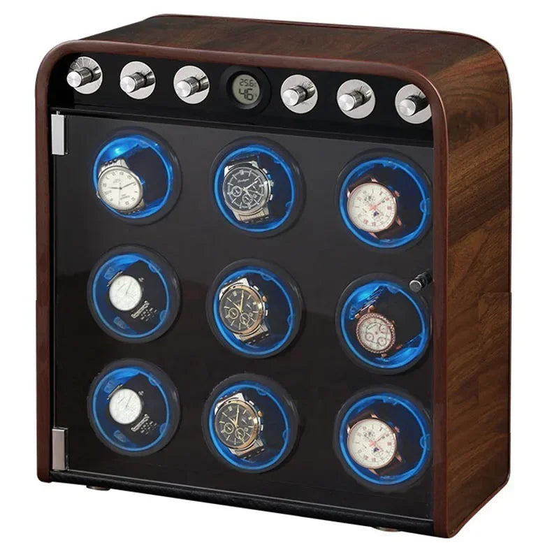 Luxury Wooden Automatic Watch Winder Box – Silent Mechanical Watch Display Organizer & Storage Case