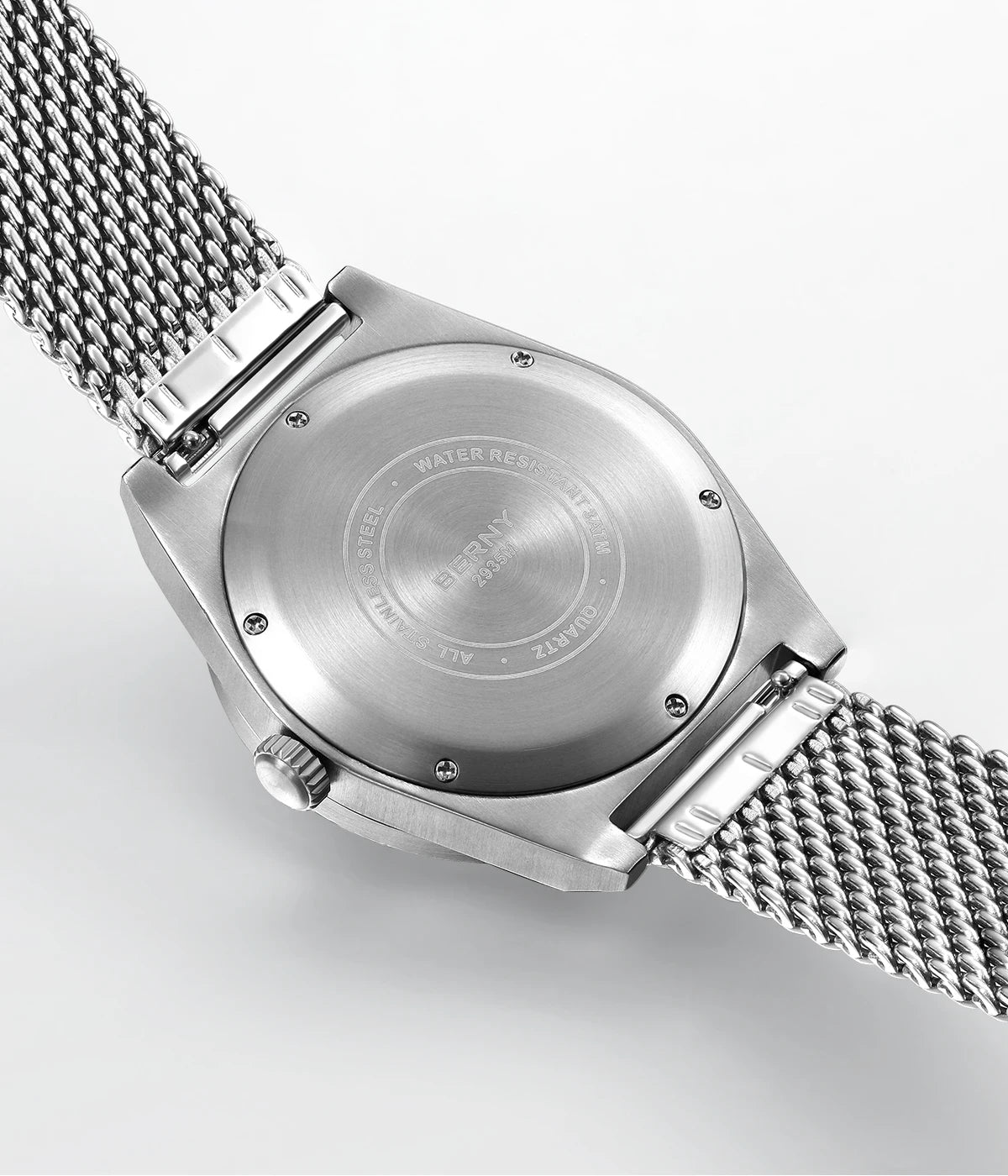BERNY Men's Track Watch – Stainless Steel Panda Dial Rotating Bezel Casual