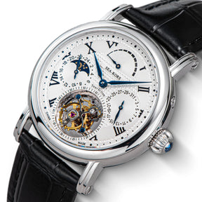 Sugess Seakors Men’s Tourbillon Watch – ST8007 Movement, Skeleton Dial, Moonphase, Sapphire Crystal, 316L Steel