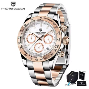 Pagani Design Men’s Chronograph Watch – Black Luxury Quartz, Waterproof