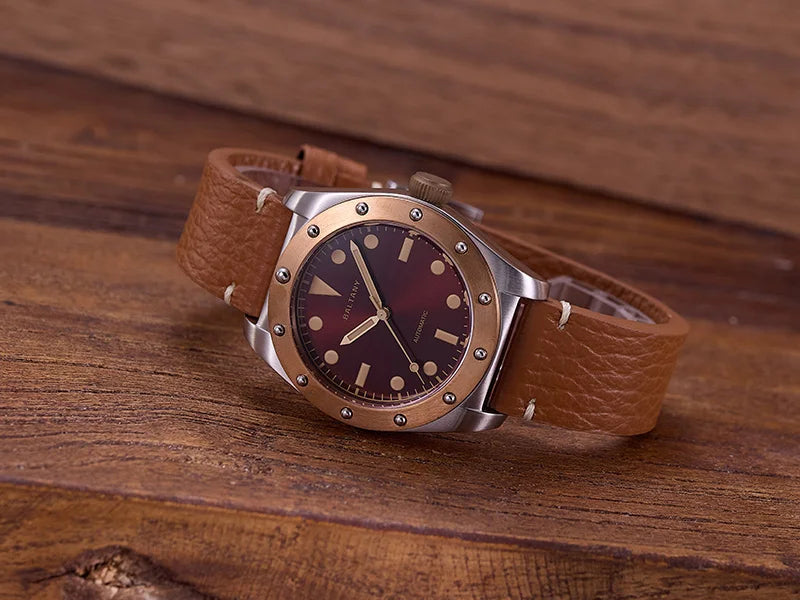 Baltany B4030 Bronze Automatic Watch – NH38 Luminous 20ATM Water Resistant