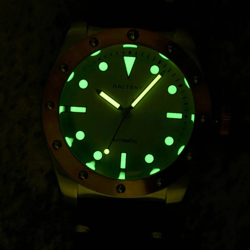 Baltany B4030 Bronze Automatic Watch – NH38 Luminous 20ATM Water Resistant