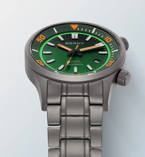 BERNY Men’s Titanium Diver Watch – Automatic, 20ATM