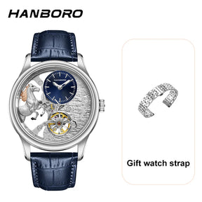 HANBORO Leading Series Men’s Automatic Mechanical Watch – Hollow Flywheel Luxury Fashion Watch 5002