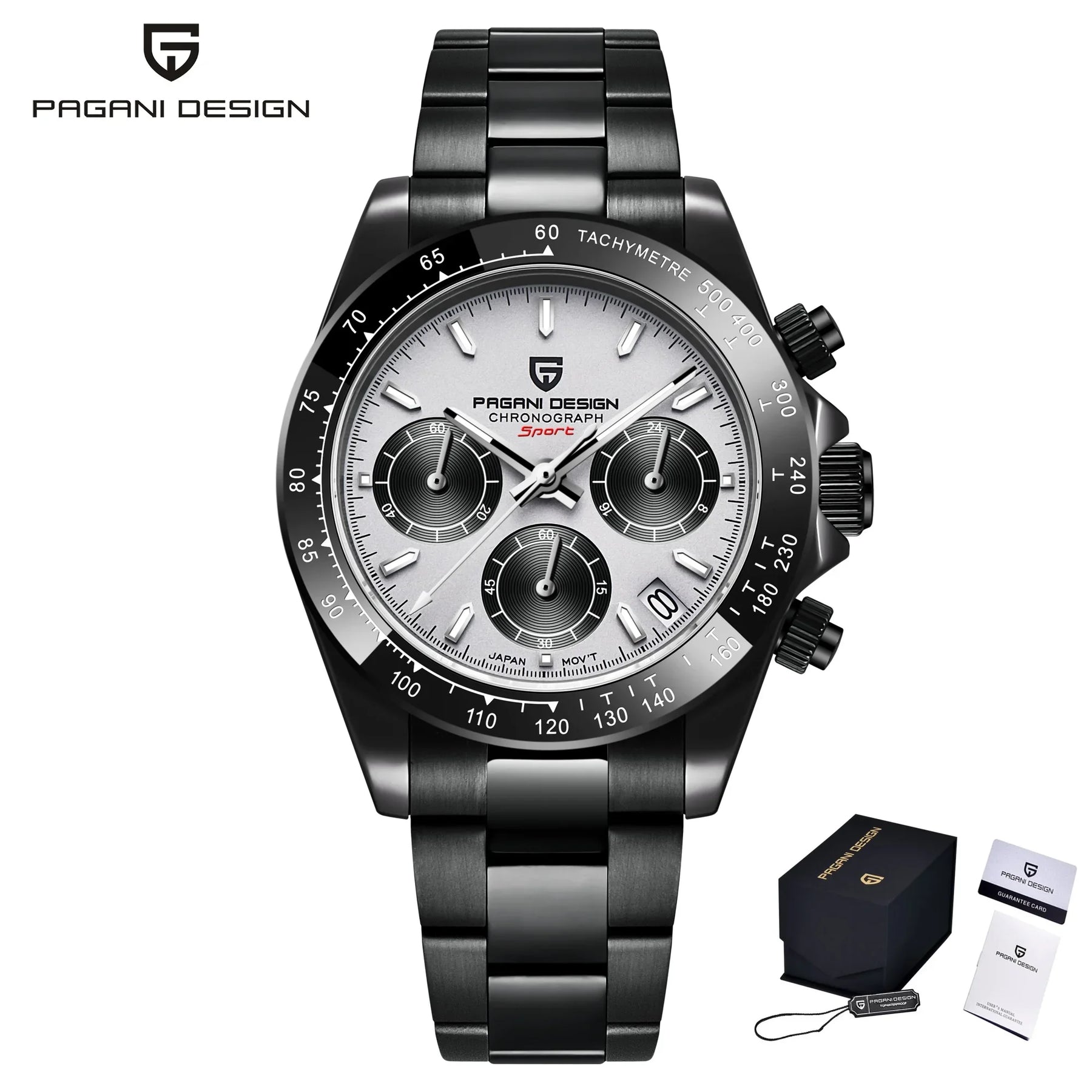 PAGANI DESIGN Men's Chronograph Quartz Watch – Sapphire, Stainless Steel, VK63