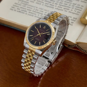 Baltany S4084 Men’s Automatic Dress Watch 36mm – Gold Tone, NH35 Movement, Stainless Steel Bracelet, Water Resistant