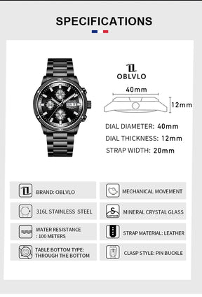 OBLVLO Rose Gold Automatic