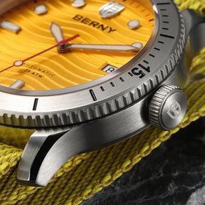 BERNY Men's Automatic Diver Watch – 200M Waterproof, Sapphire