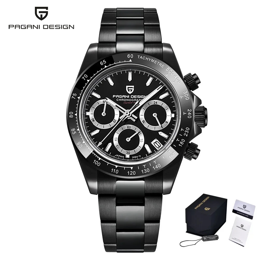PAGANI DESIGN Men's Chronograph Quartz Watch – Sapphire, Stainless Steel, VK63