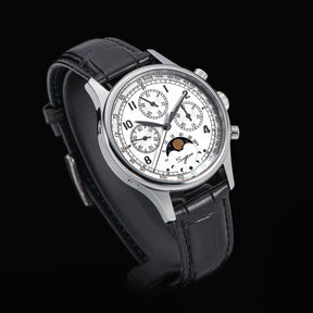 Sugess Men’s Chronograph Watch – ST1908 Mechanical, Moonphase, Swan Neck, Sapphire Crystal