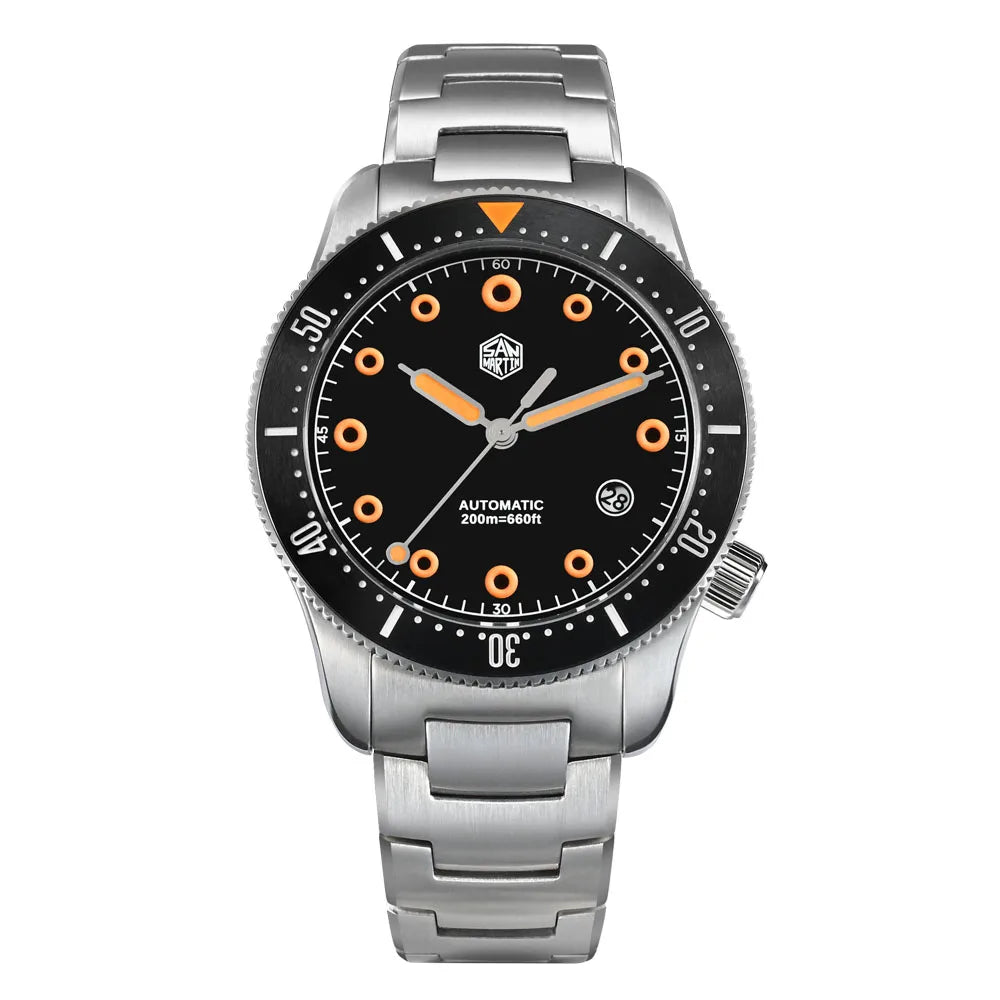 San Martin SN0142 Automatic Dive Watch – 39.5mm Sapphire Crystal 200M Waterproof Men's Mechanical Watch