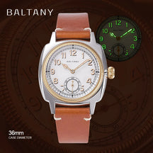Baltany 1926 S4036F Unisex Automatic Watch – Gold Case, Mother of Pearl Dial, Sapphire Crystal, 100m Water Resistant