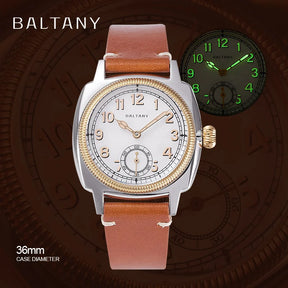 Baltany 1926 S4036F Unisex Automatic Watch – Gold Case, Mother of Pearl Dial, Sapphire Crystal, 100m Water Resistant