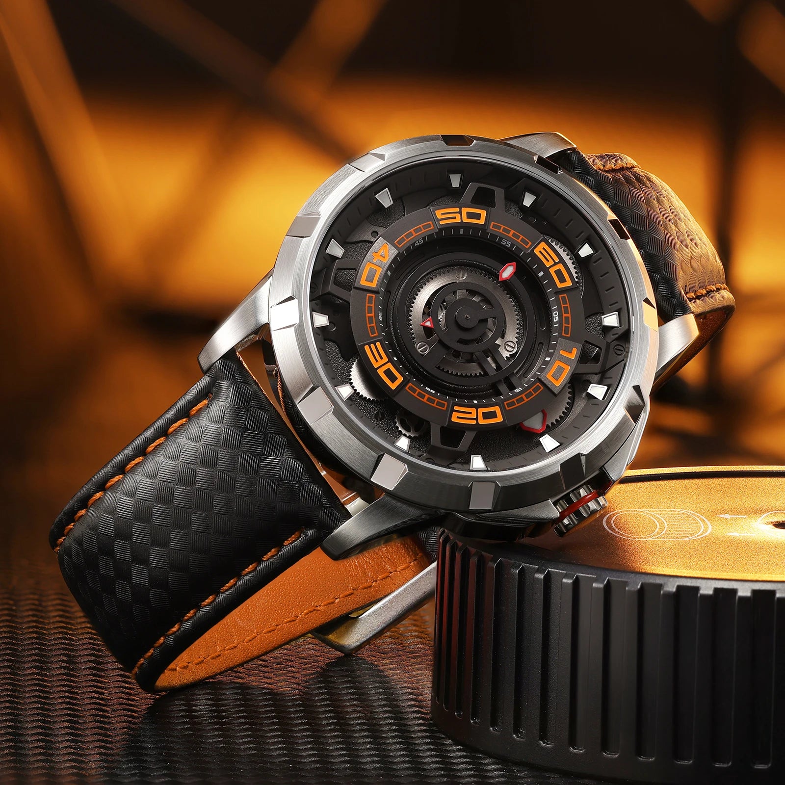 BERNY Automatic Skeleton Watch for Men – 3D Dial, Sapphire Crystal, 5ATM