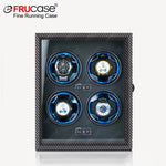 FRUCASE Wooden Watch Winder Box – 4-Slot Automatic Watch Storage Display with LED Light