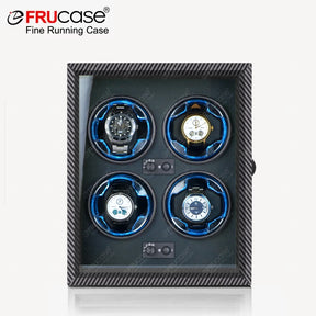FRUCASE Wooden Watch Winder Box – 4-Slot Automatic Watch Storage Display with LED Light