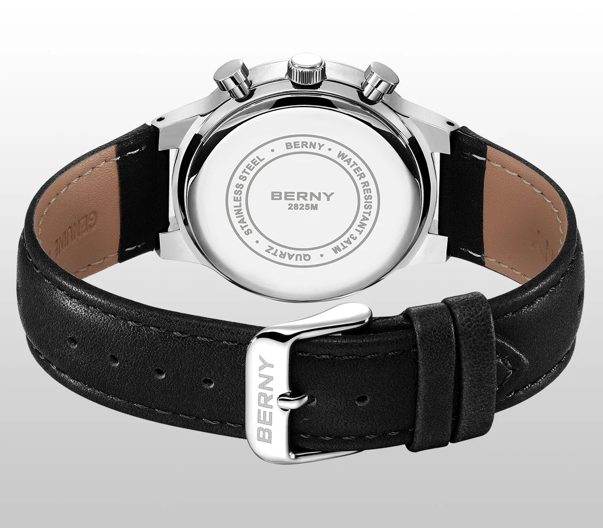 BERNY Men’s Chronograph Watch – Luxury Quartz, Sapphire, Waterproof