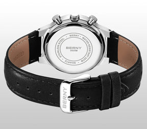 BERNY Men’s Chronograph Watch – Luxury Quartz, Sapphire, Waterproof
