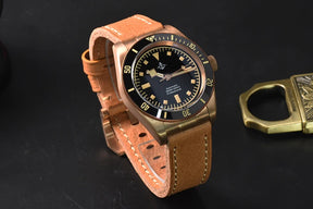 Hruodland Men’s Bronze Automatic Diver Watch 39mm – Sapphire Crystal, 20Bar Water Resistance, C3 Luminous, PT5000/SW200