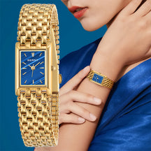 BERNY Couple Quartz Watch – Gold Tone, Stainless Steel, Men & Women, Water Resistant