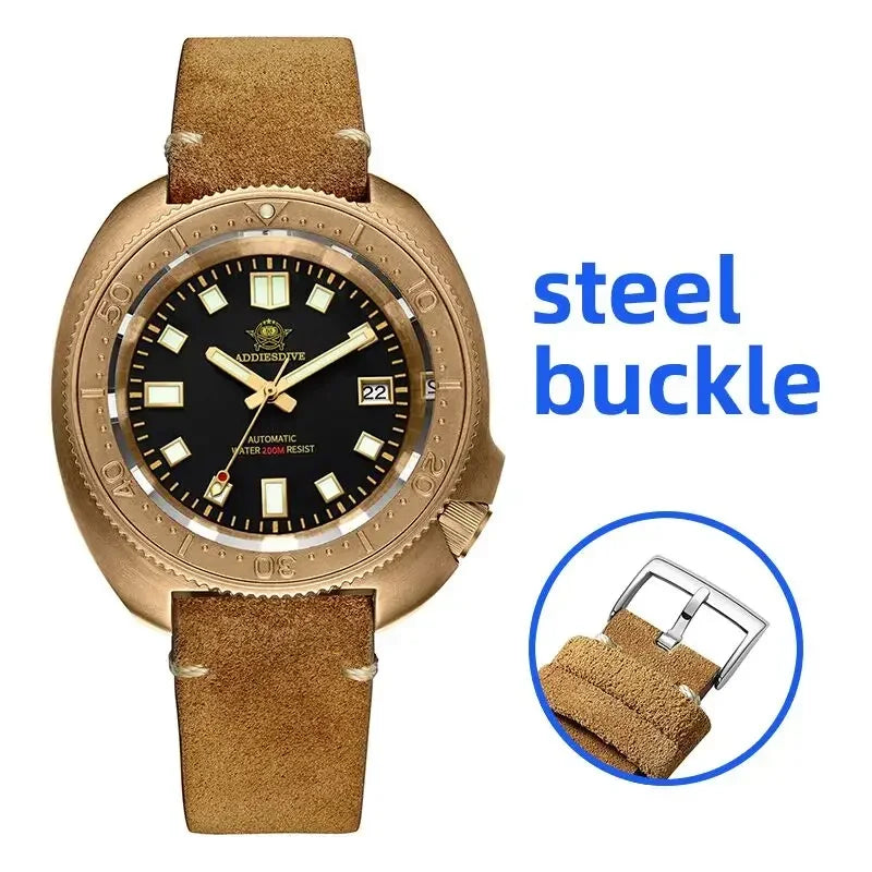 ADDIESDIVE AD2104 Bronze Automatic Dive Watch – NH35 Movement, Sapphire Glass, 200m Water Resistant
