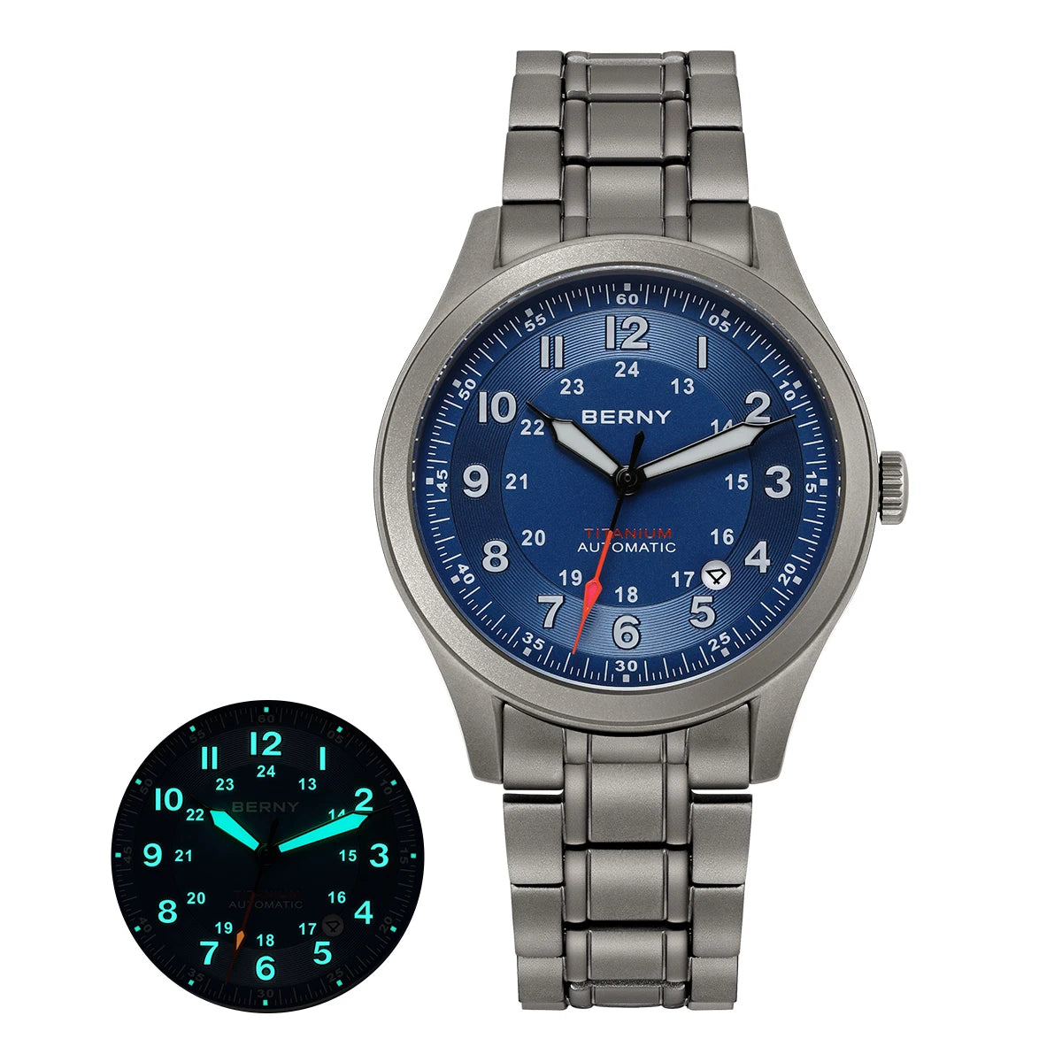 BERNY Men's Automatic Full Titanium Watch