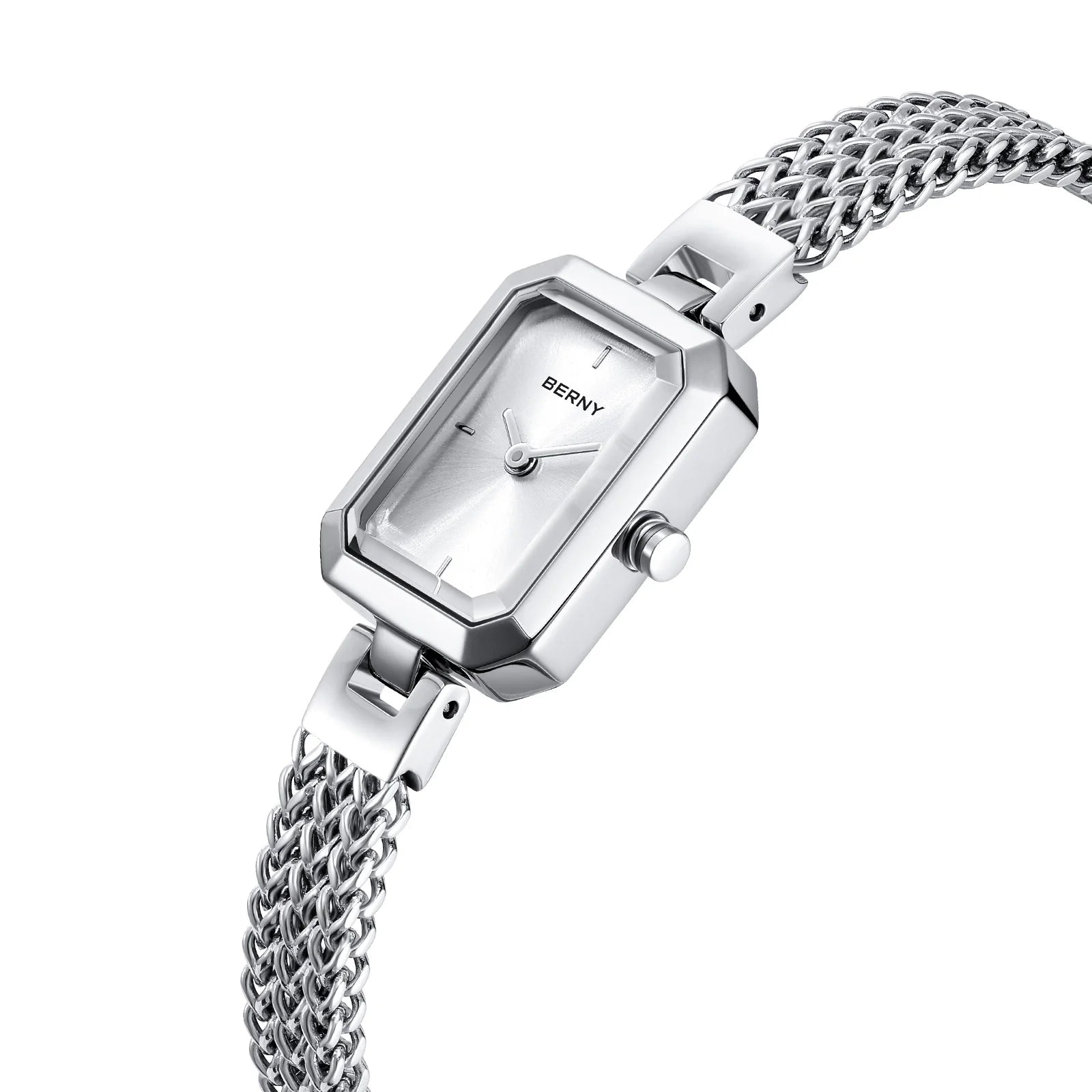 BERNY Women’s Square Watch – Minimalist Quartz, Stainless Steel