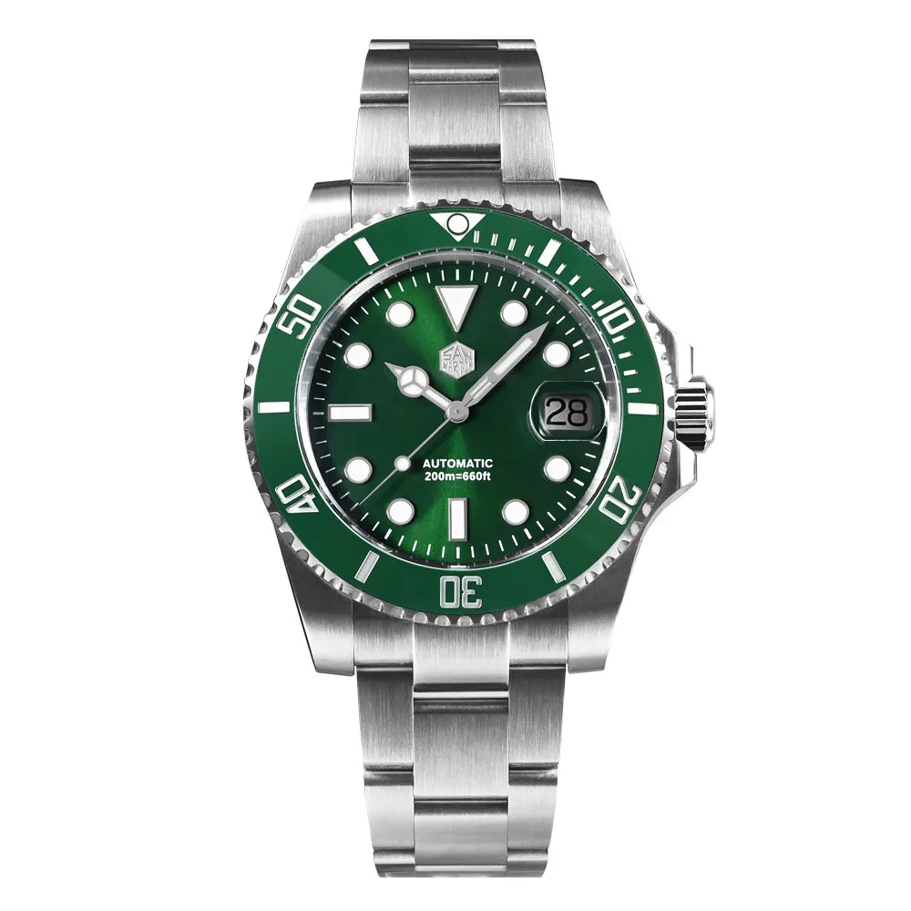 San Martin SN0017 Automatic Dive Watch – 40mm Sapphire Crystal 200M Waterproof Men's Luxury Mechanical Watch