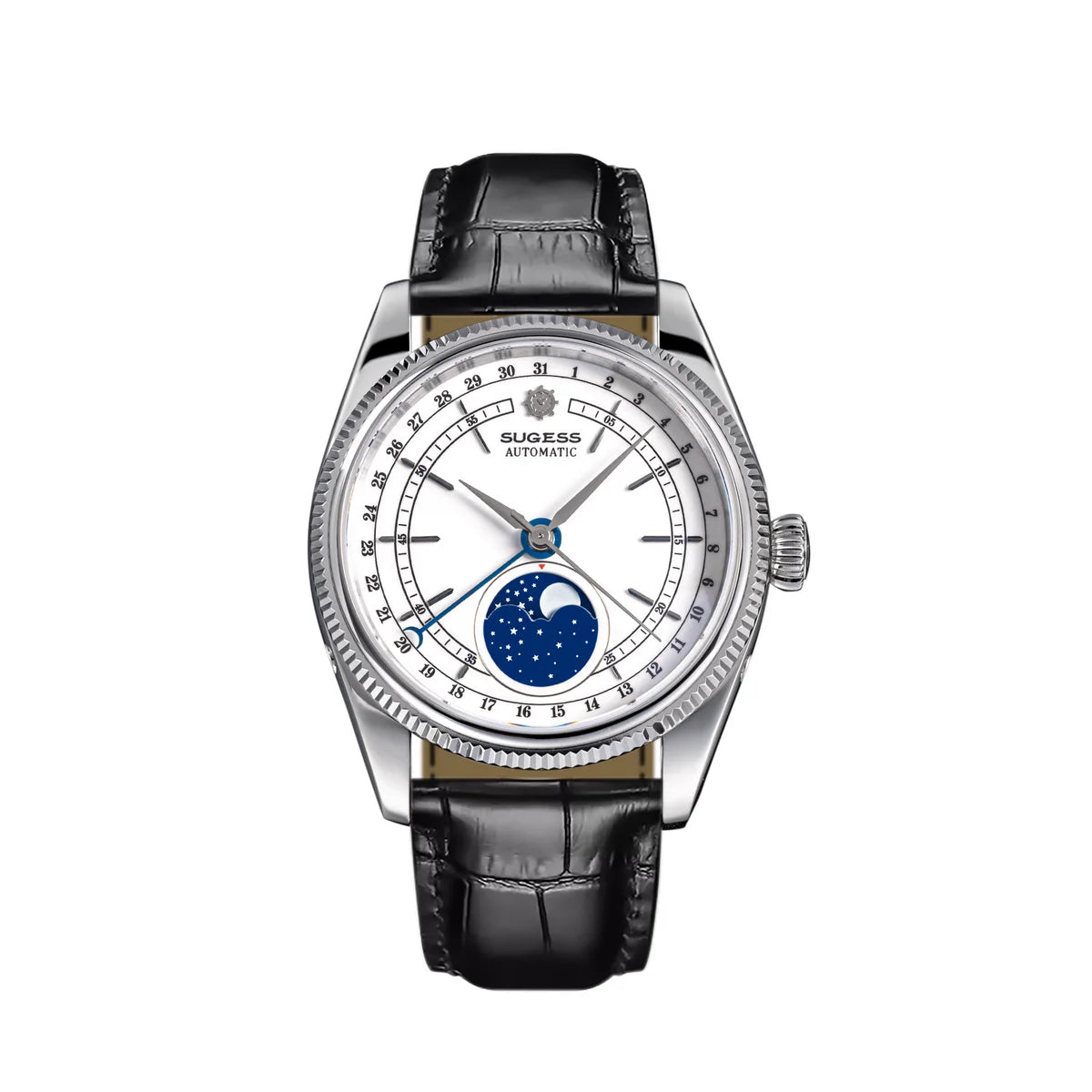 Sugess Men’s Automatic Watch 40mm – ST2108 Movement, Moonphase, Sapphire Crystal
