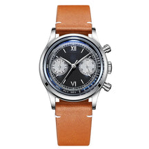 ADDIESDIVE AD2037 Men’s Quartz Chronograph Watch – Black Dial, Leather Strap, 100m Water Resistant