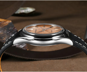 San Martin SN0110 Automatic Dress Watch – 37mm Textured Dial Sapphire Crystal Men's Mechanical Watch