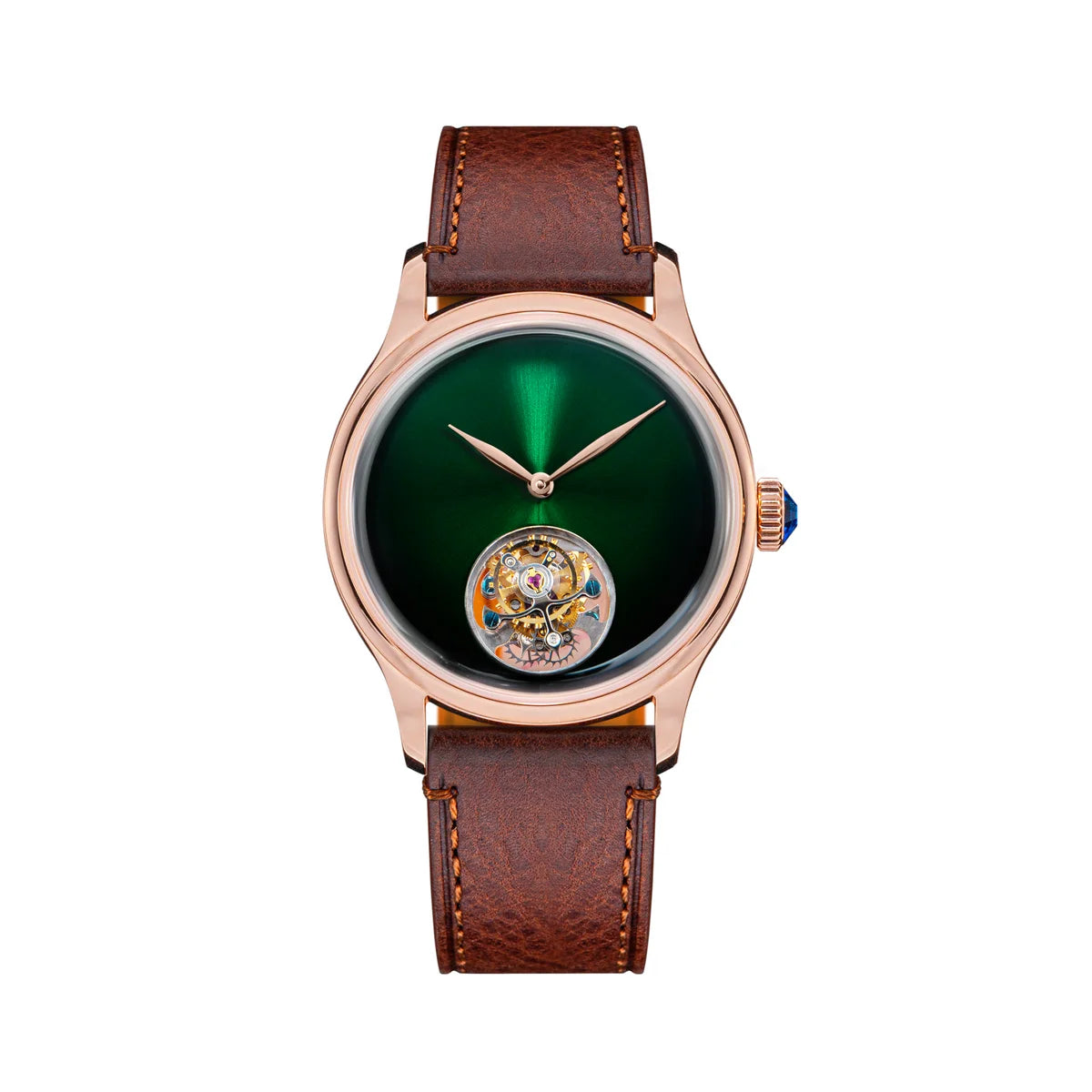 Sugess 38mm Tourbillon Men’s Watch – Minimalist Mechanical Handwind with Dome Sapphire Crystal