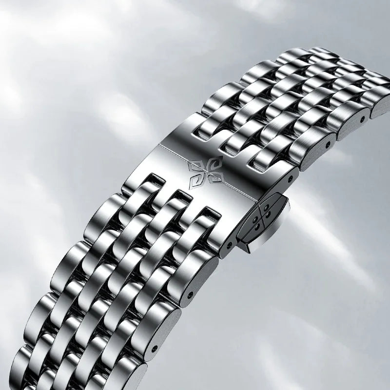 AGELOCER Budapest Men's Automatic Watch – Steel Strap Business Dress with Calendar