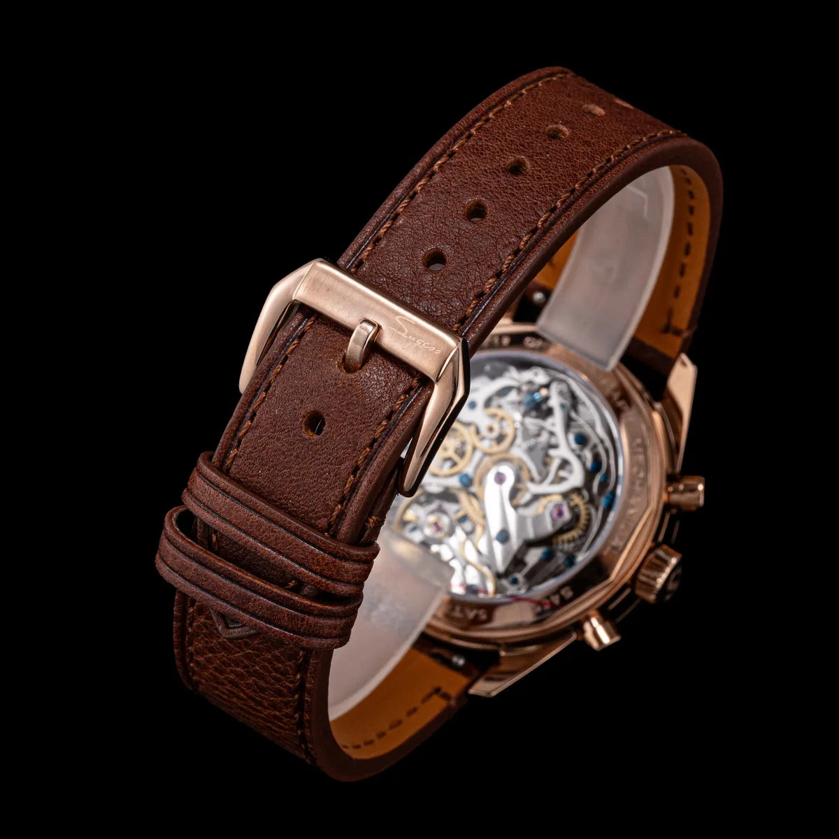 Sugess S465 Men’s Chronograph Watch 38mm – Mechanical, Gooseneck Movement, Sapphire Crystal, Roulette Dial